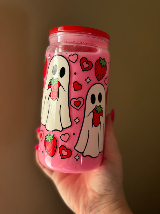 Strawberry Milk/Colored Lid - Ghosts