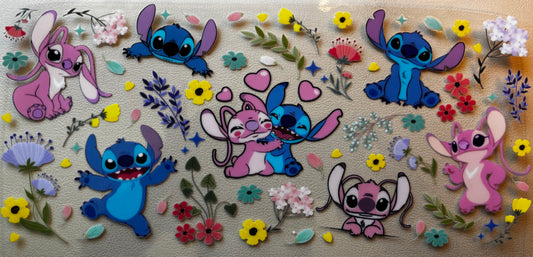 Stitch & Angel - Flowers
